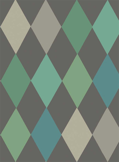 Tapete Punchinello - Teal on Charcoal