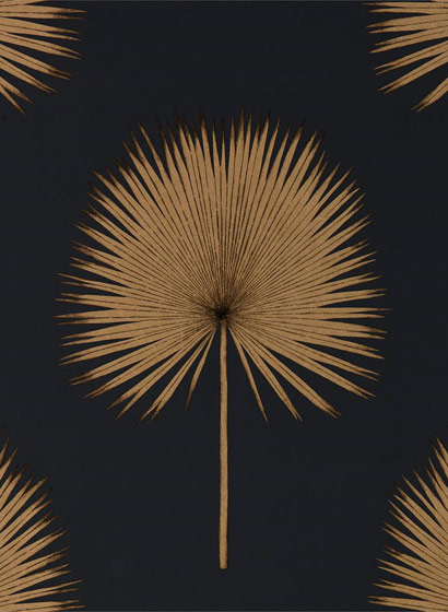 Tapete Fan Palm - Charcoal/ Gold