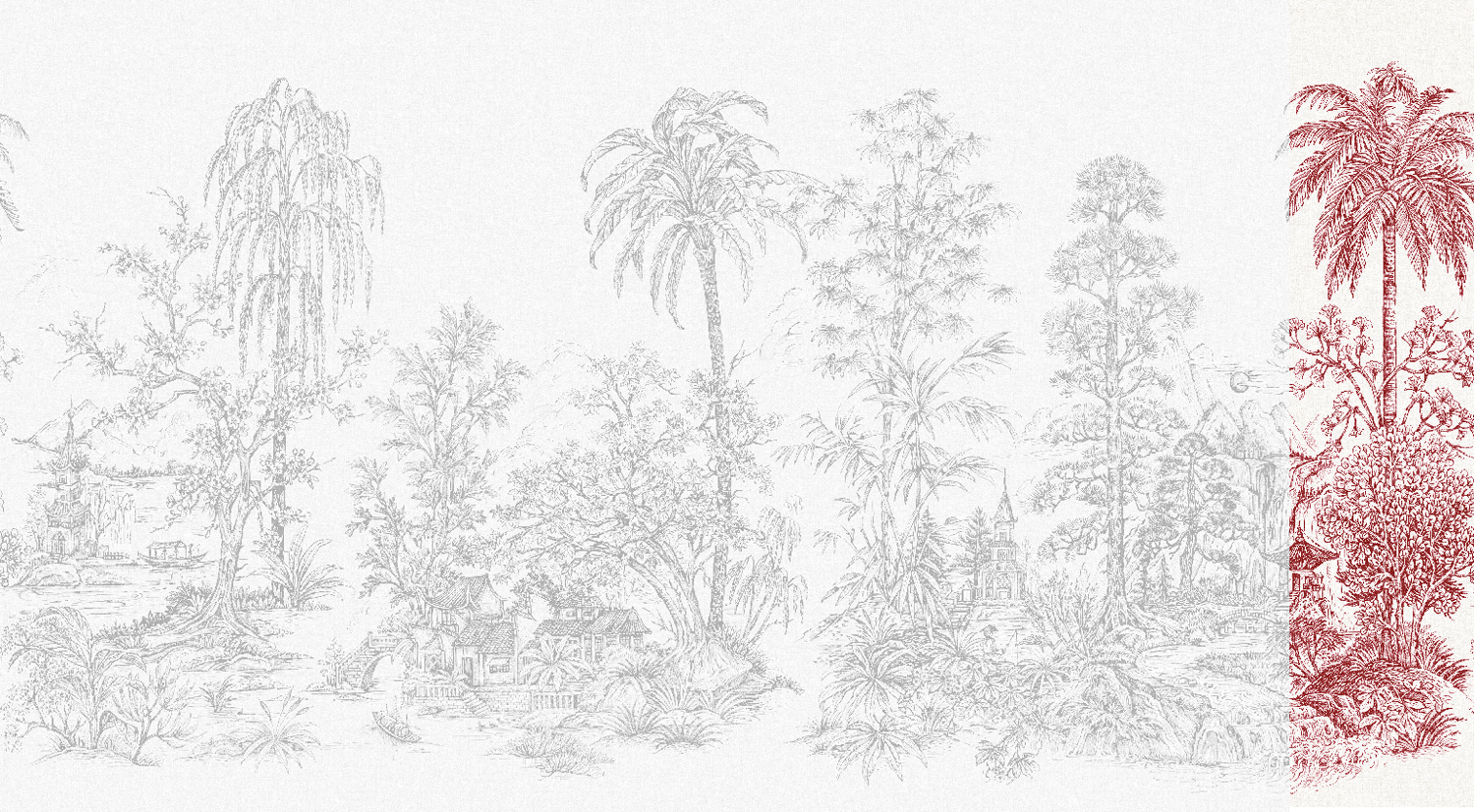 Wandbild Mandalay - White Red Panel 8