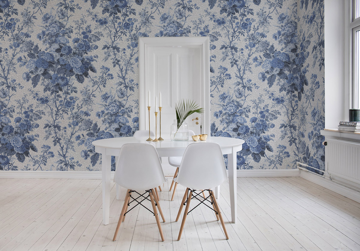 Wandbild Porcelain - Blue
