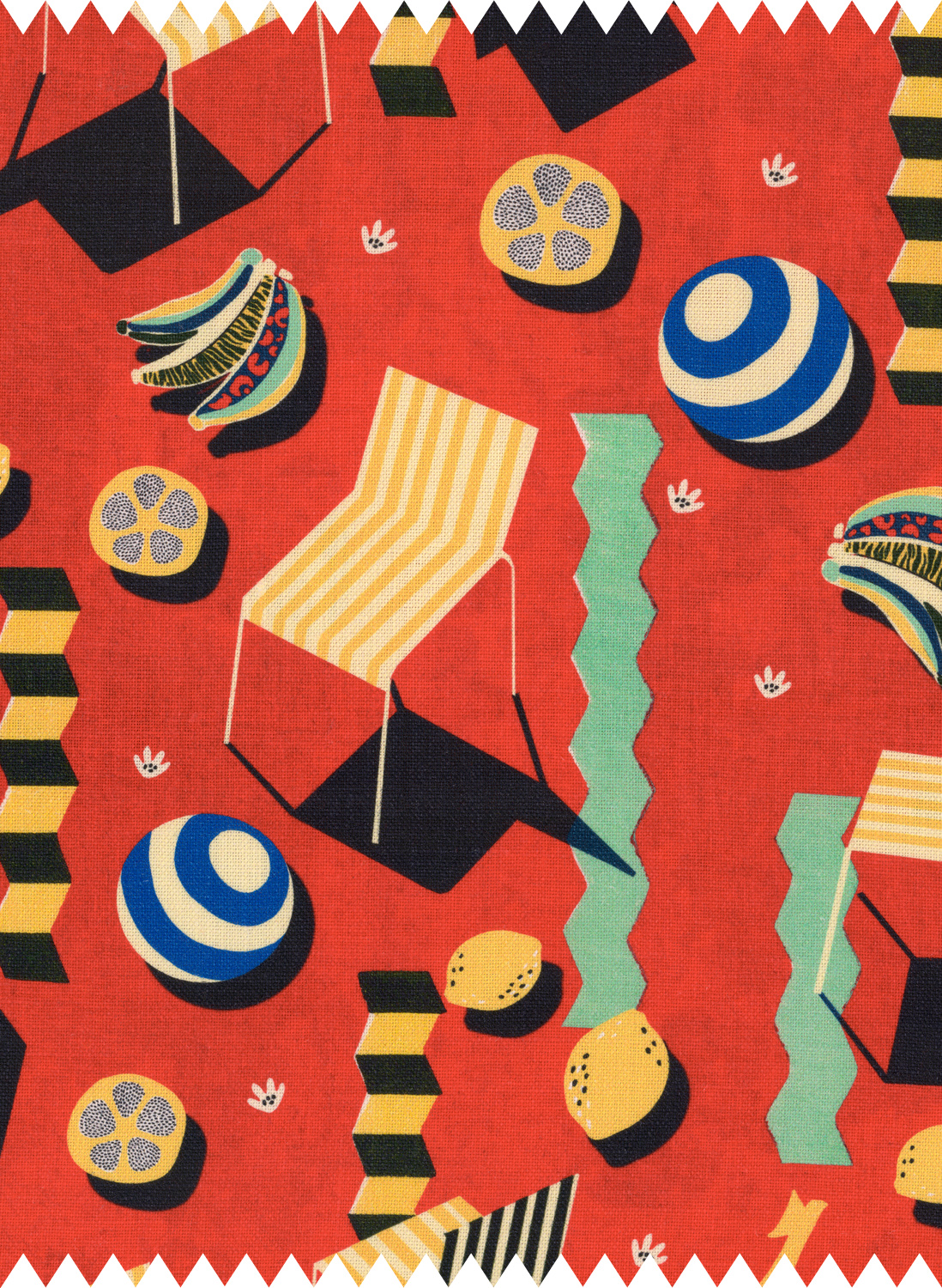Fabric Rosso Giallo - Linen