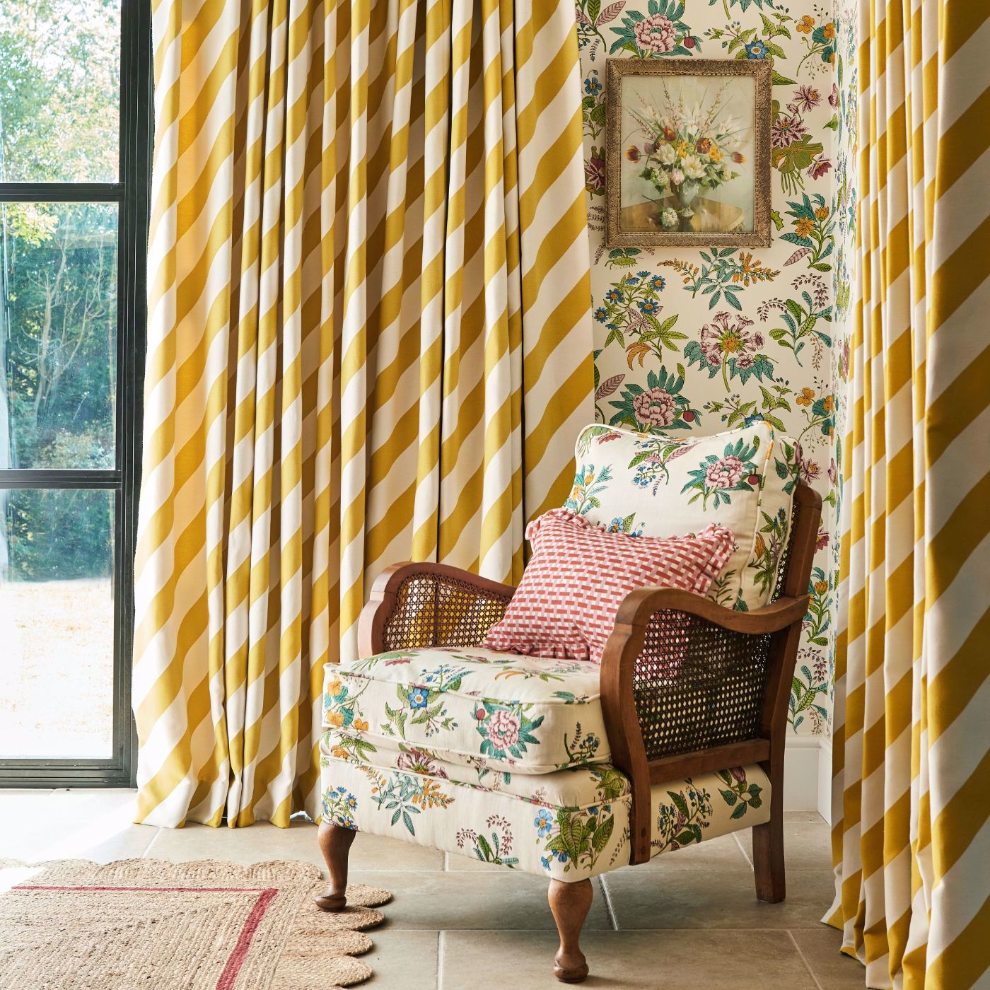 Tapete Woodland Floral - Peridot/ Ruby/ Pearl