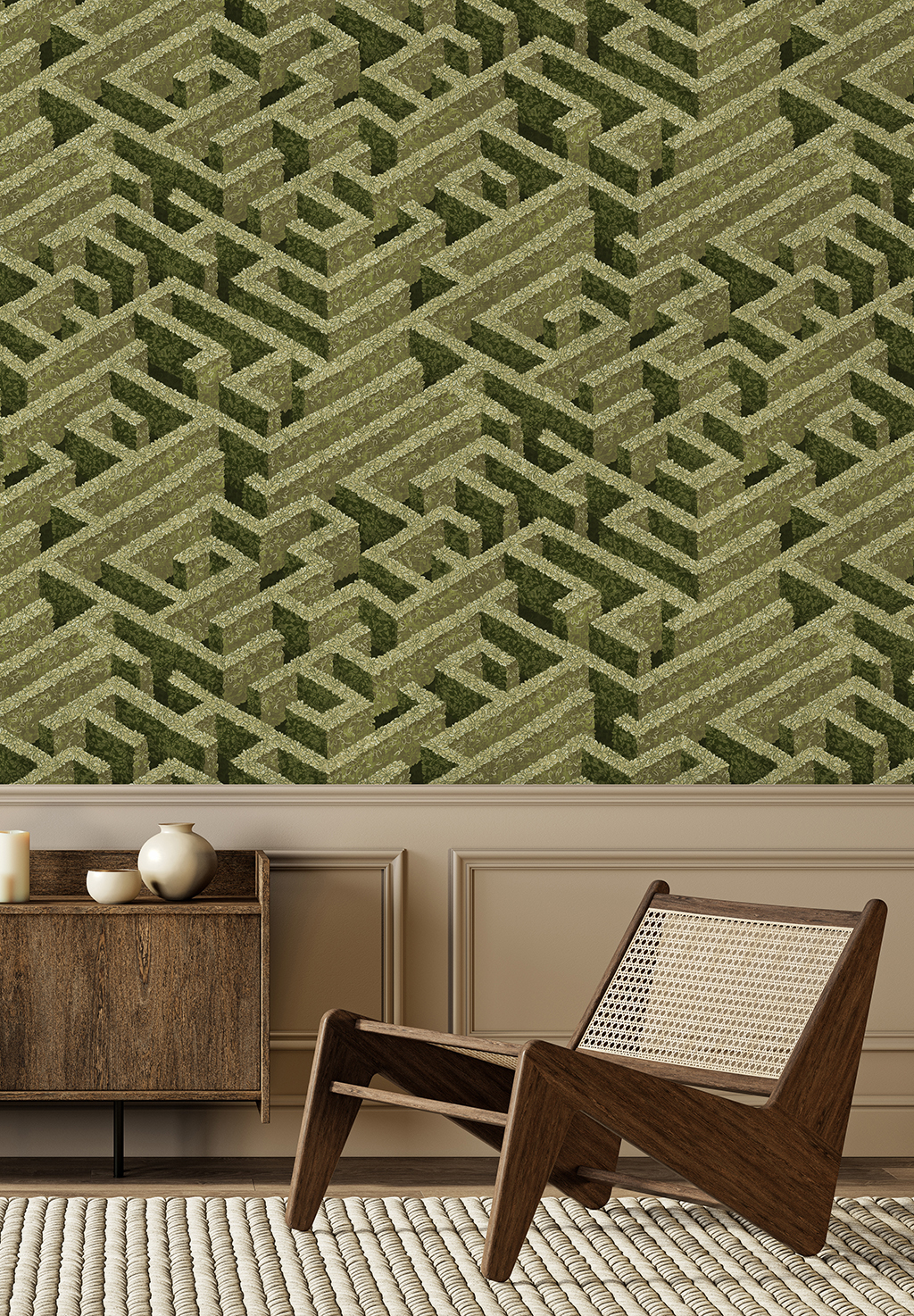 Tapete Labyrinth - Olive
