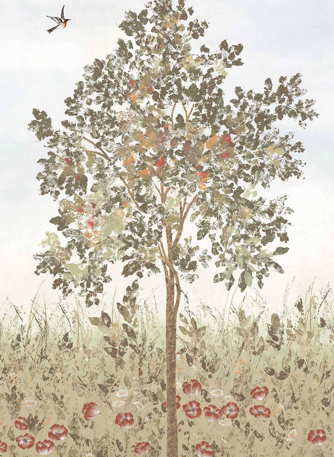 Wandbild Fresco - Sepia Panel A