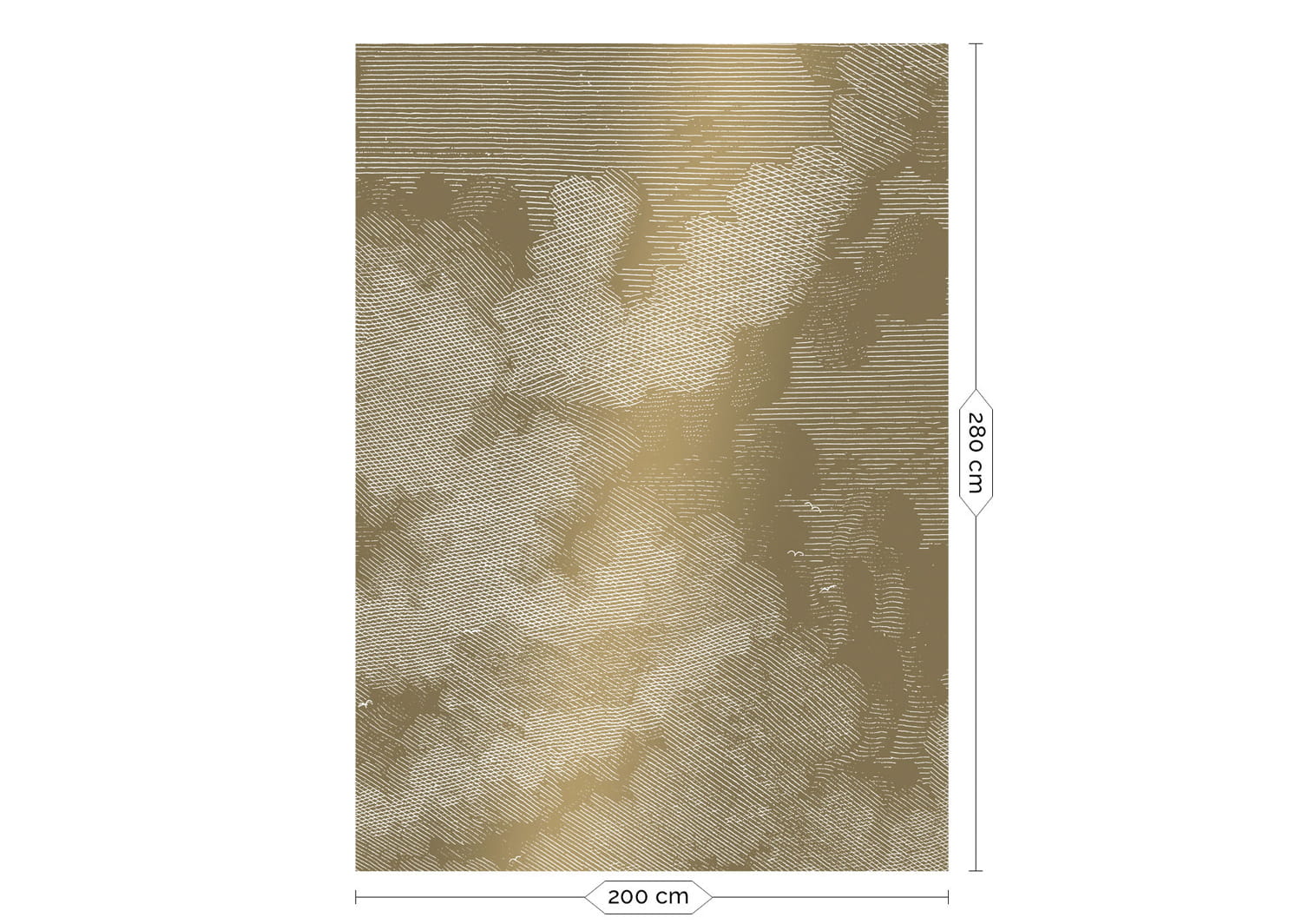 Wandbild Engraved Clouds Gold 2 - M