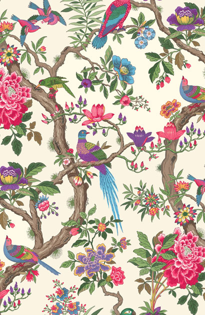 Tapete Fontainebleau - Fuchsia & Emerald