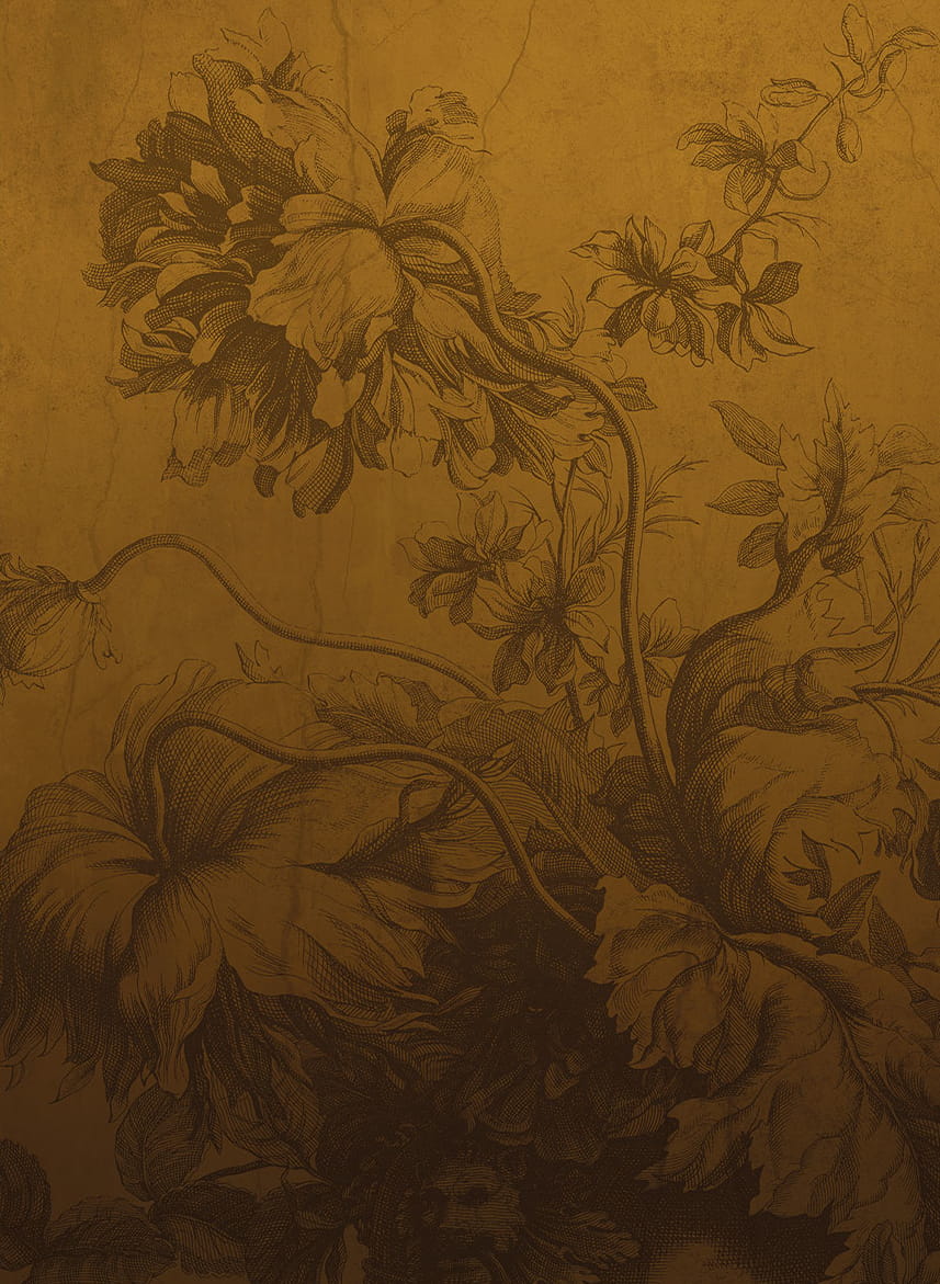 Wandbild Gradient Flowers Uyterlinde - Ocher 195 cm