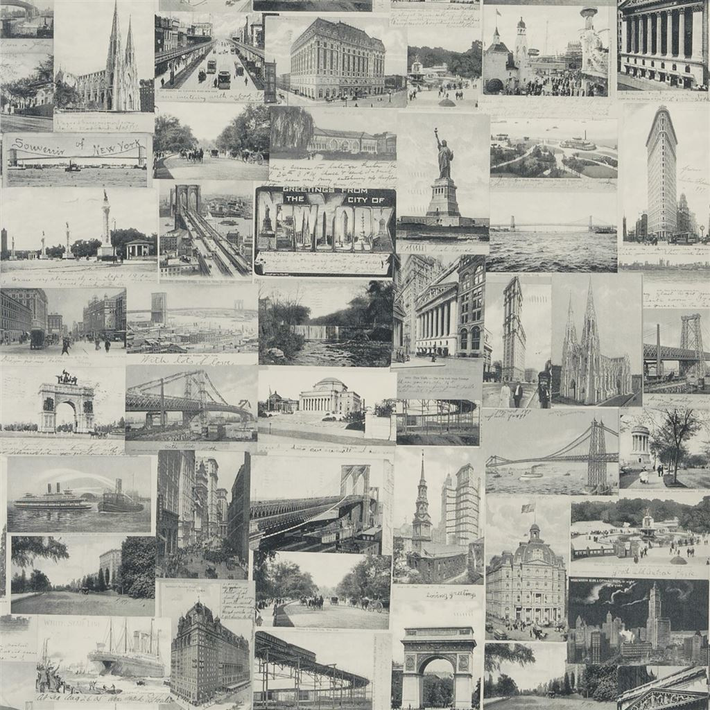 Tapete New York Postcard - Black