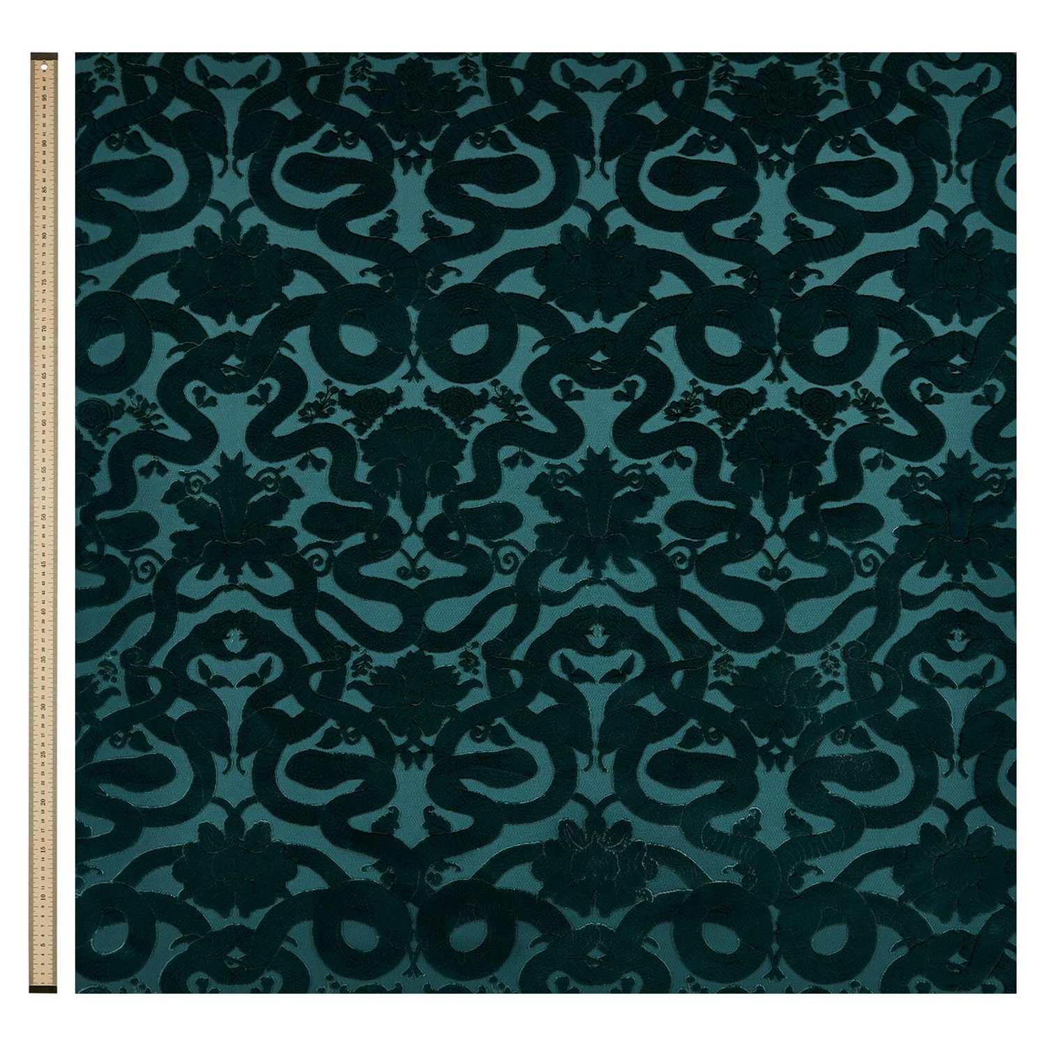 Stoff Anaconda - Cut Velvet - Petrol