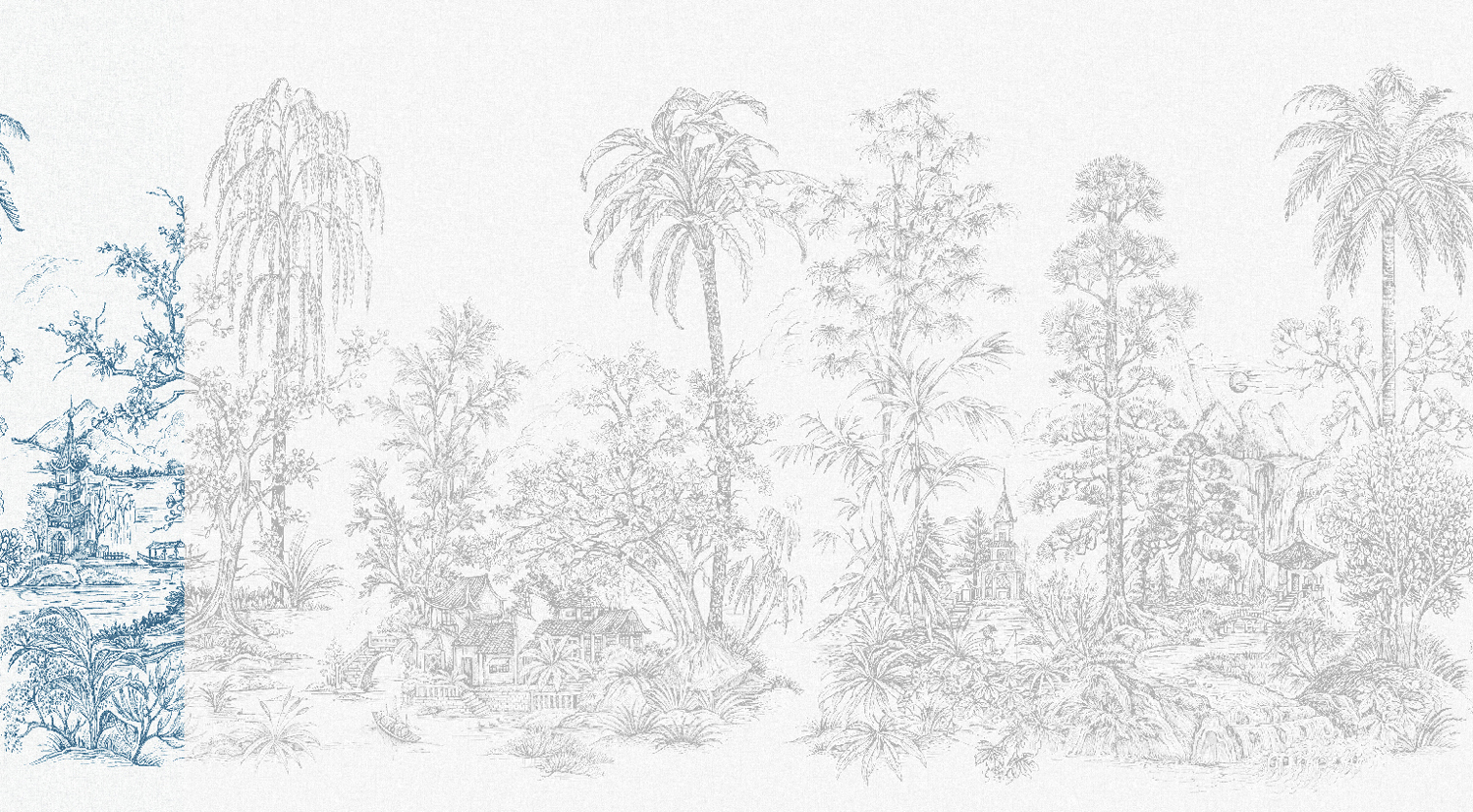Wandbild Mandalay - White Blue Panel 1