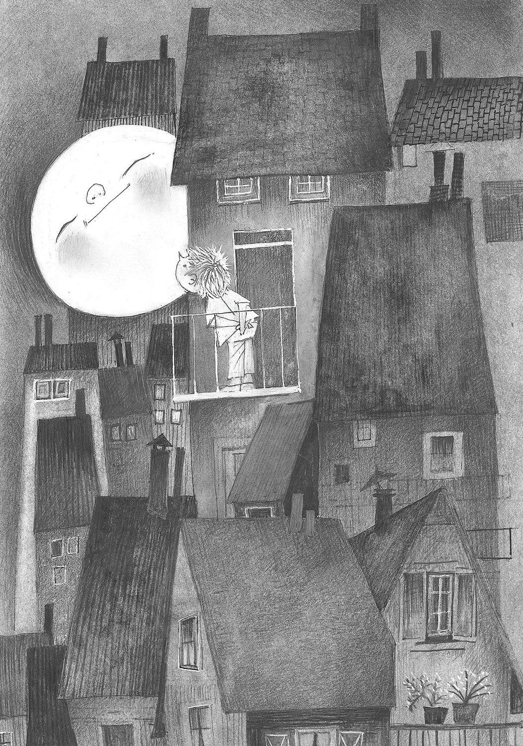 Wandbild Moonlight - BW - 1.948m Breite