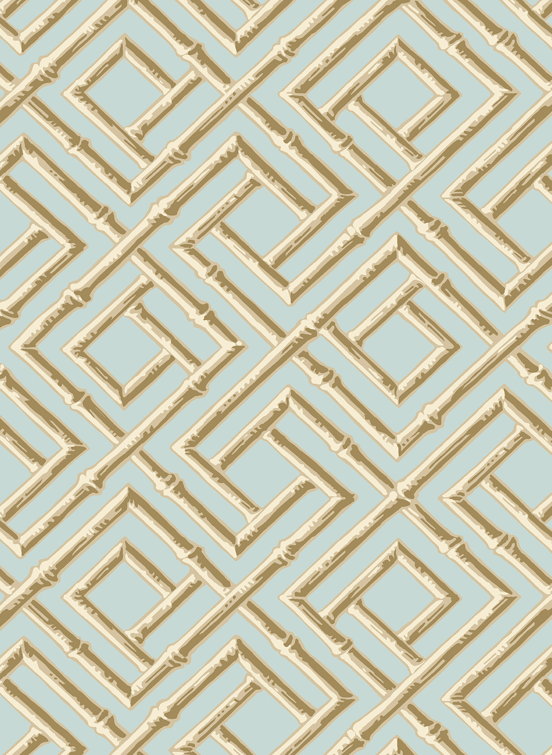 Tapete French Lattice - Blue and Beige