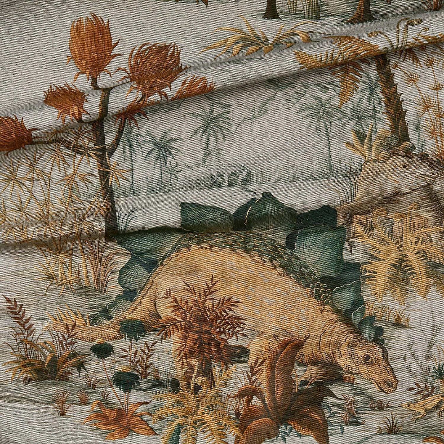 Stoff Dinosauria - Cotton Linen - Dusk