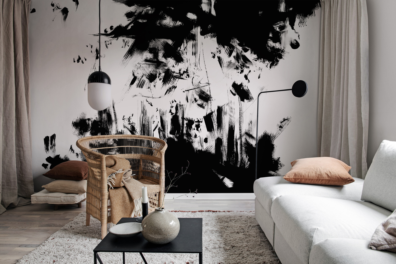 Wandbild Structure - Graphite