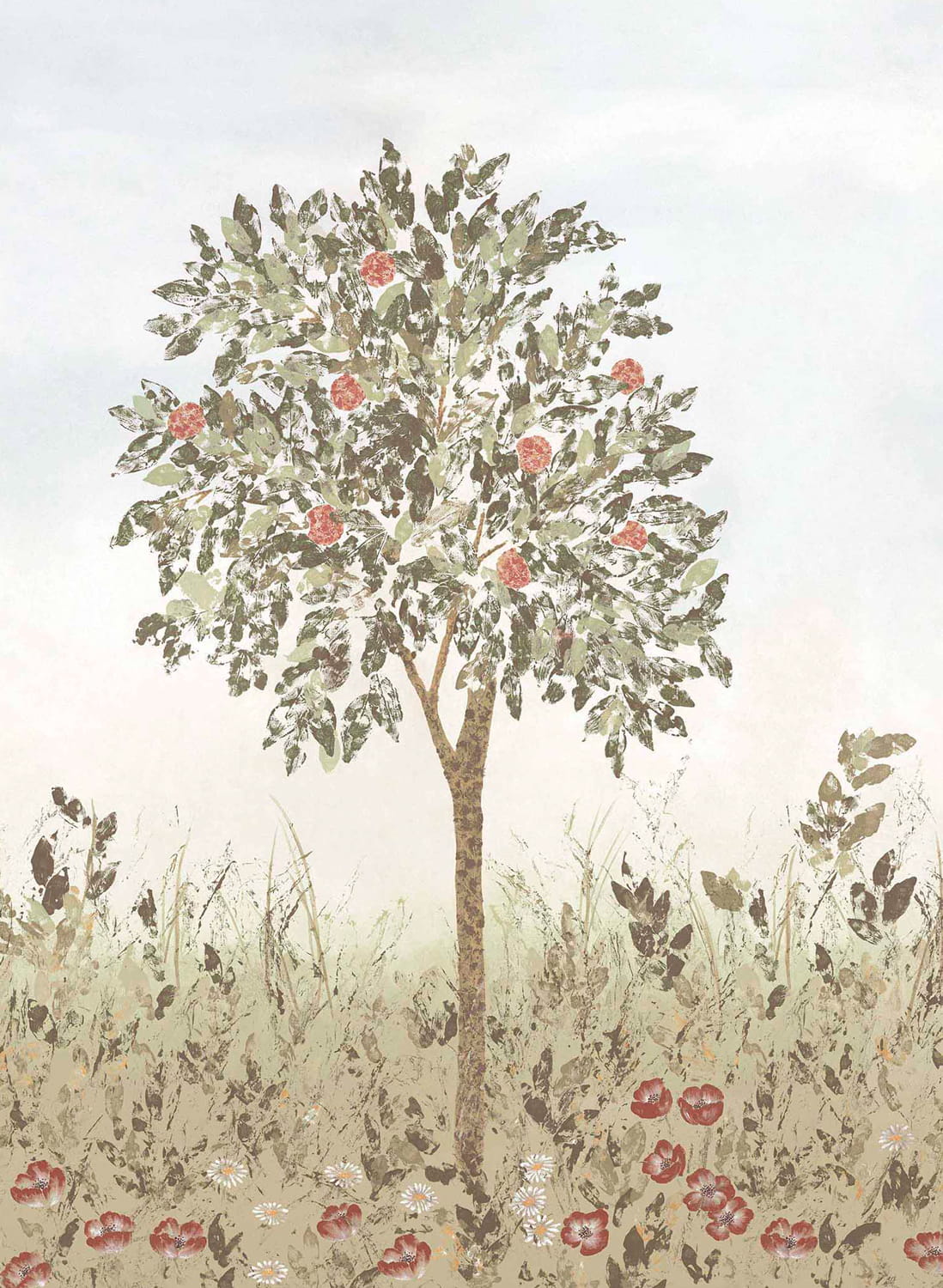 Wandbild Fresco - Sepia Panel B