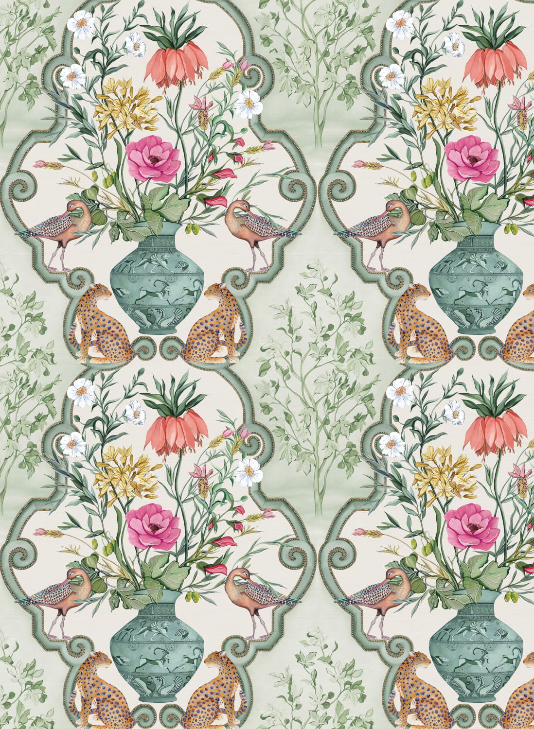Tapete Sundara - Sage/ Pink
