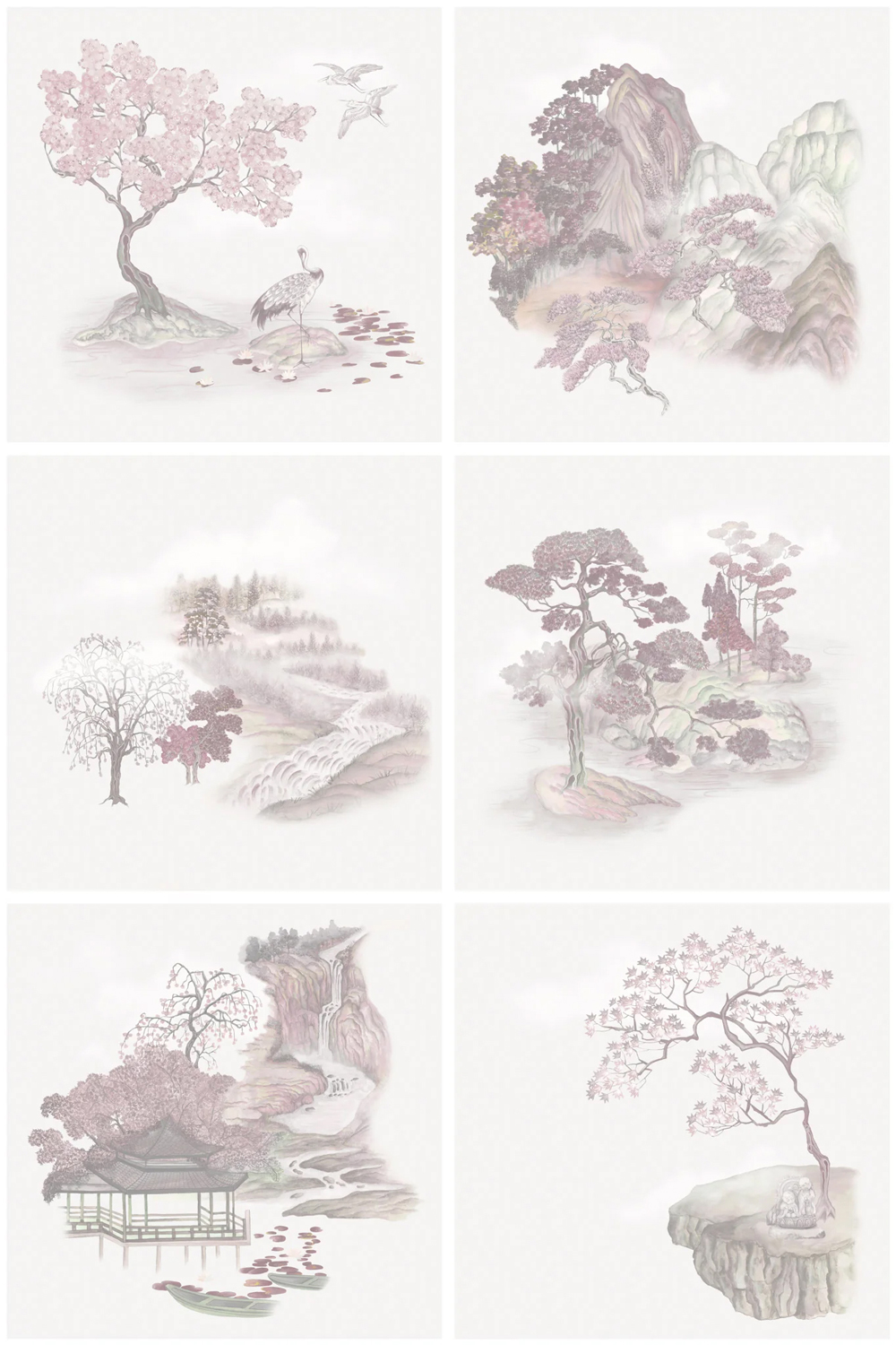 Tapete Tile Toile - Pink