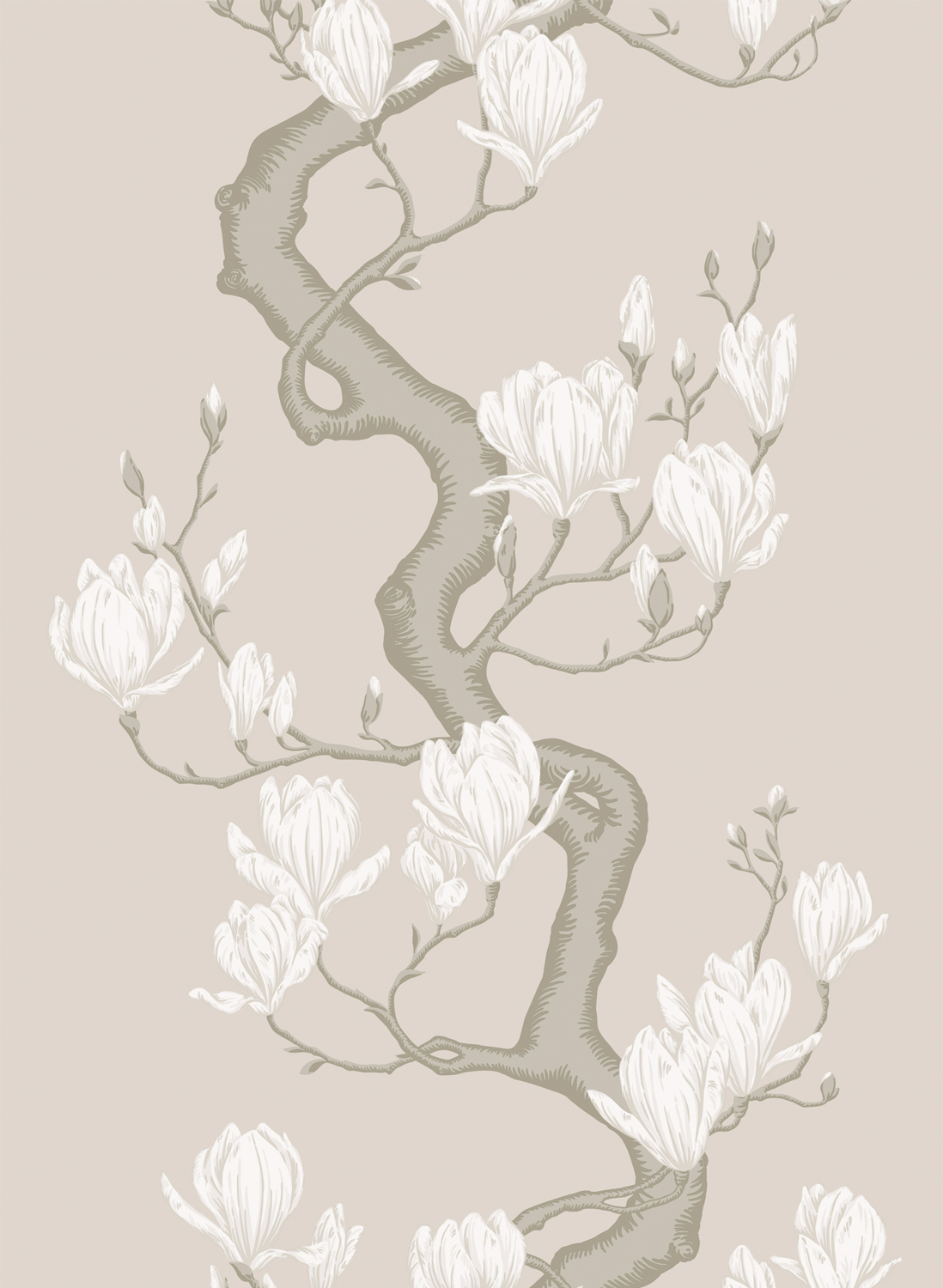 Tapete Magnolia Tree - Soft Cream and Powder