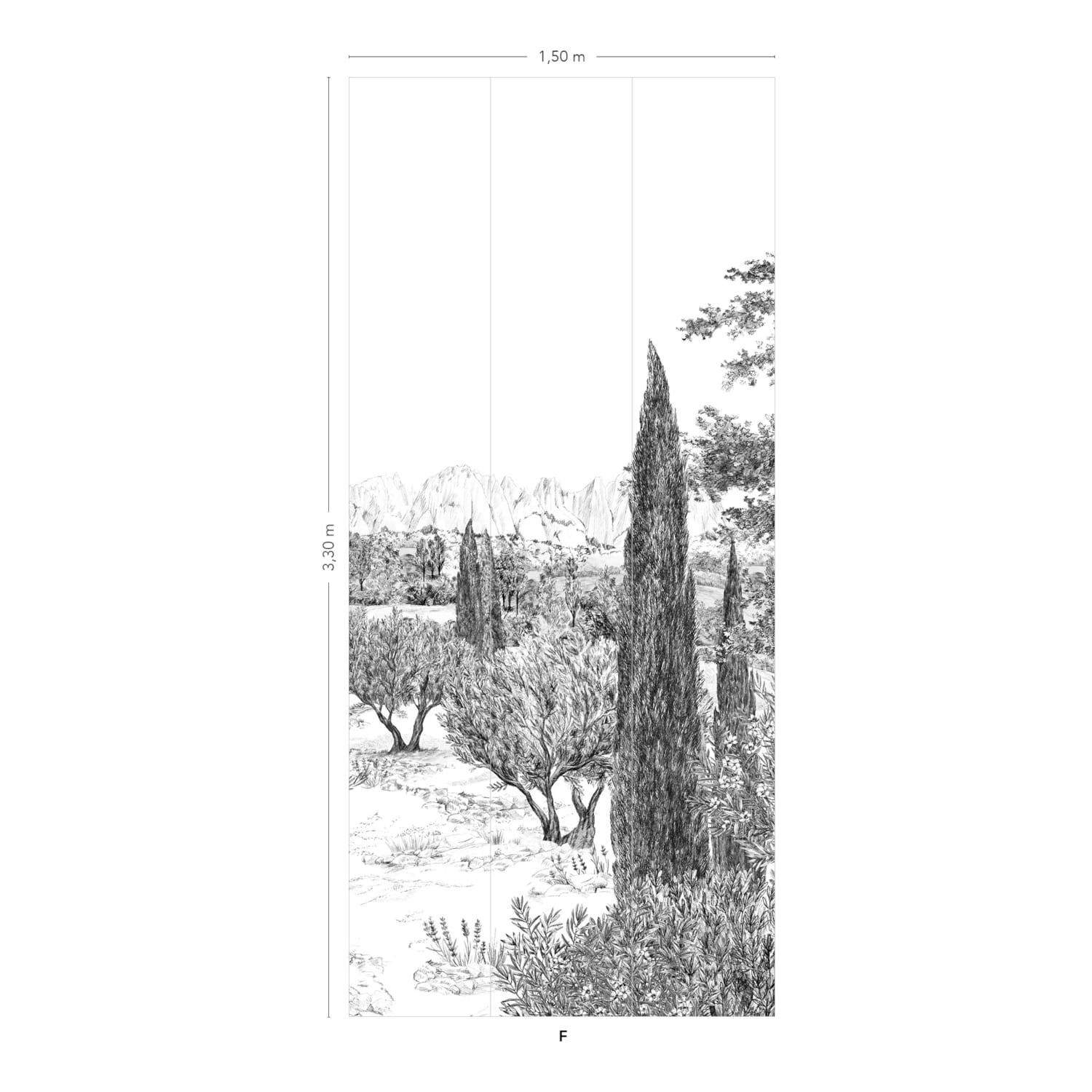 Wandbild Provence - Grisaille Panel F