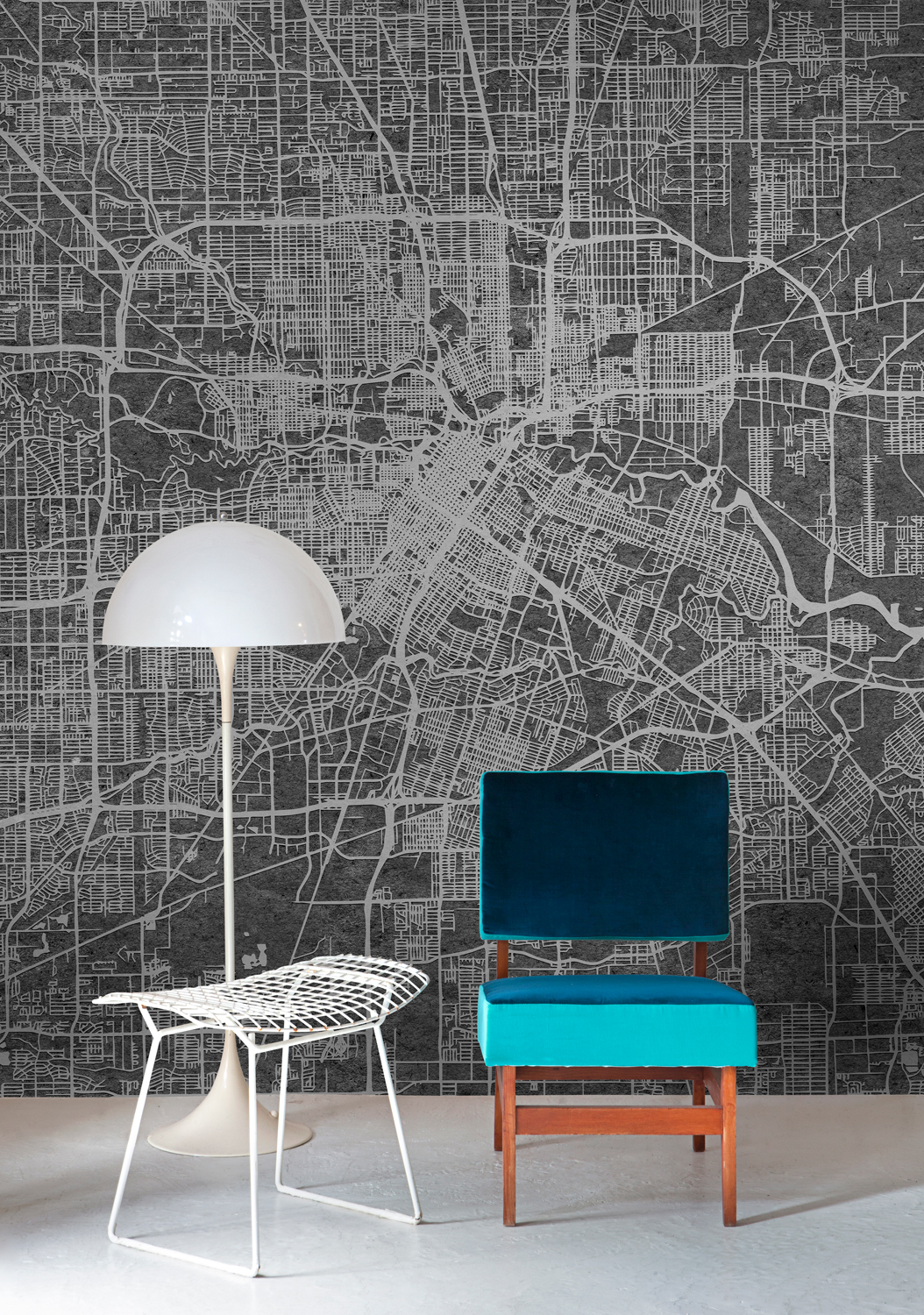 Wandbild Urban Map - Black