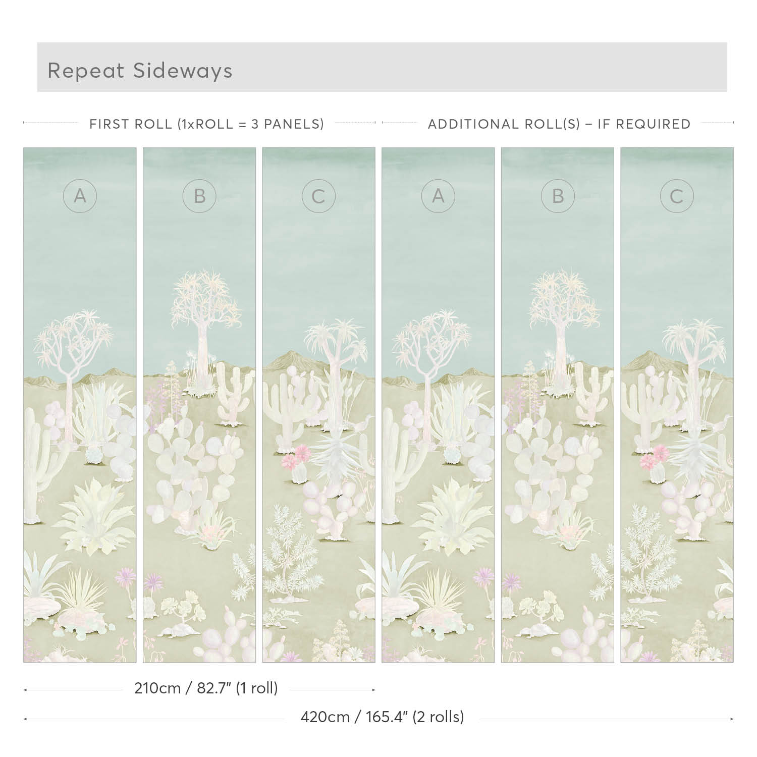 Wandbild Desert - Green/ Sand