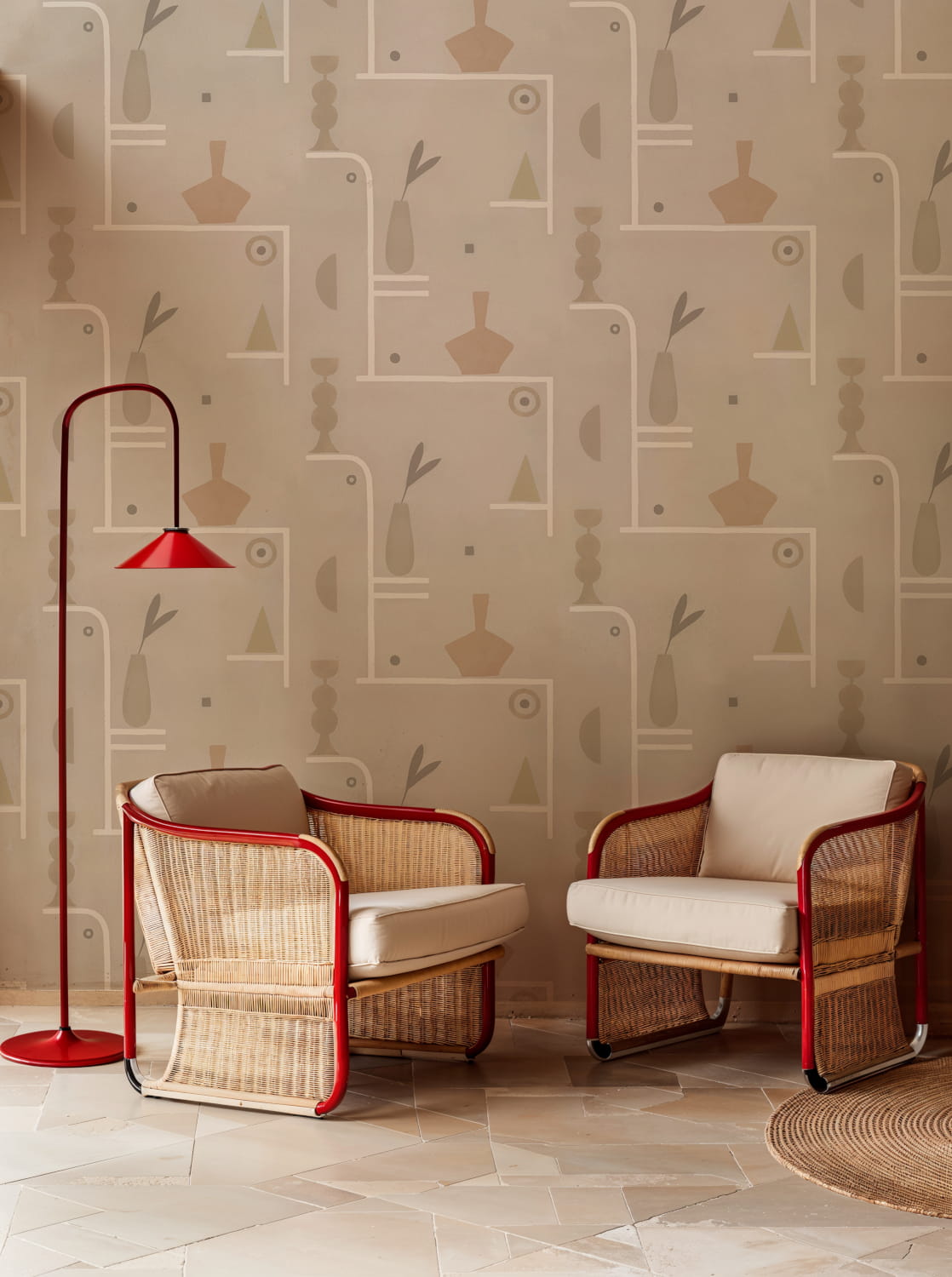 Tapete Archaeological Forms - Grey