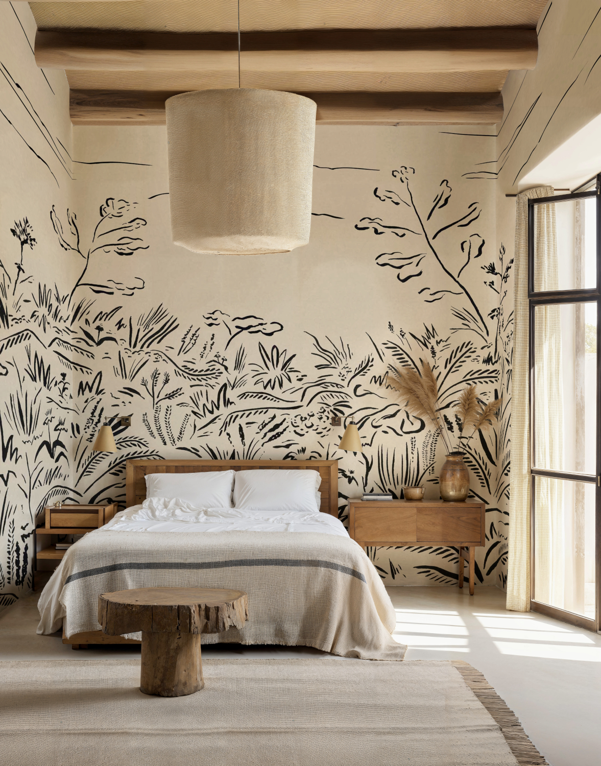 Wandbild Floral Cave - Black