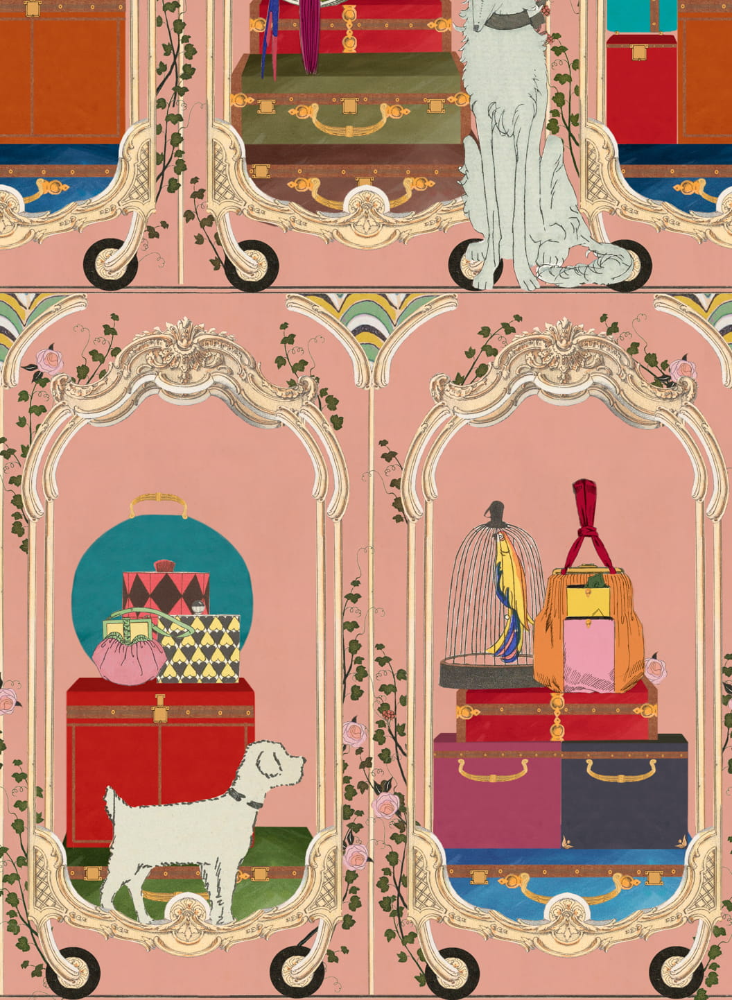 Tapete Fancy Trip - Dusty Pink/ Turquoise/ Green