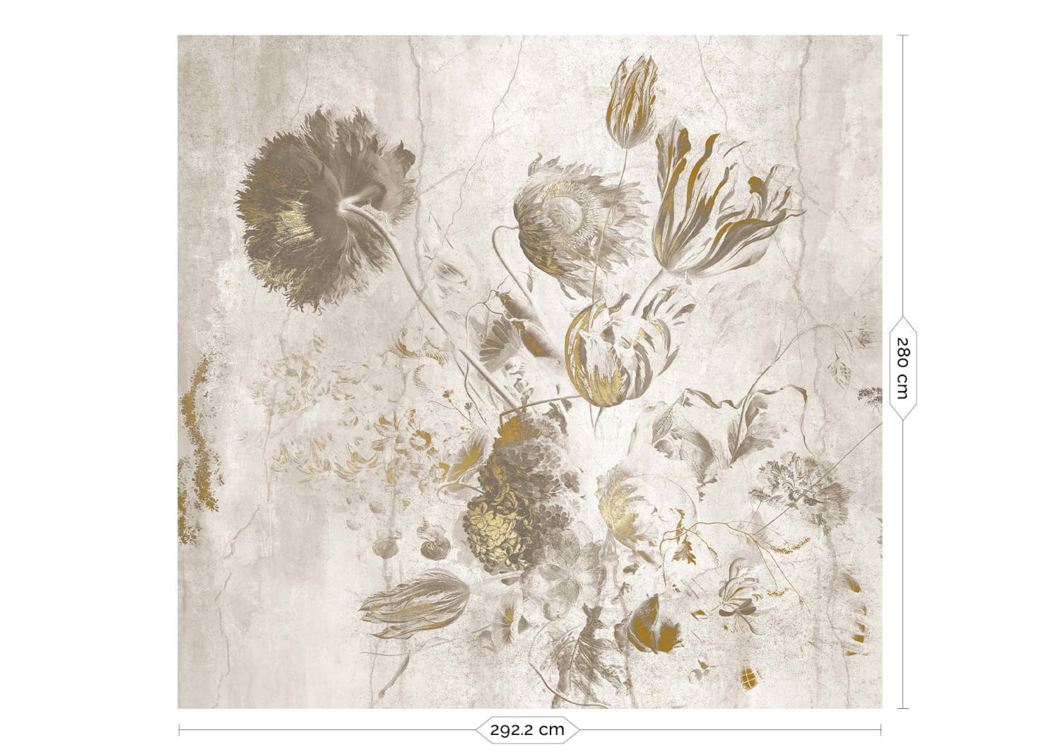 Wandbild Fresco Flowers Uyterlinde - White 292 cm