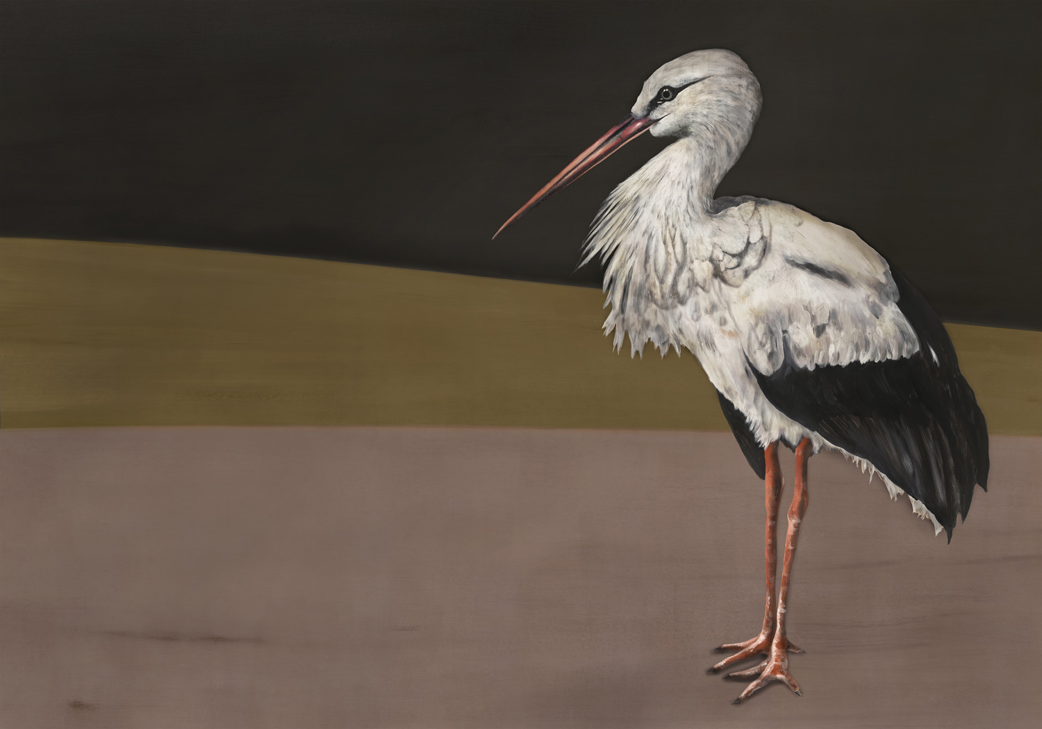 Wandbild Stork Mother - Black