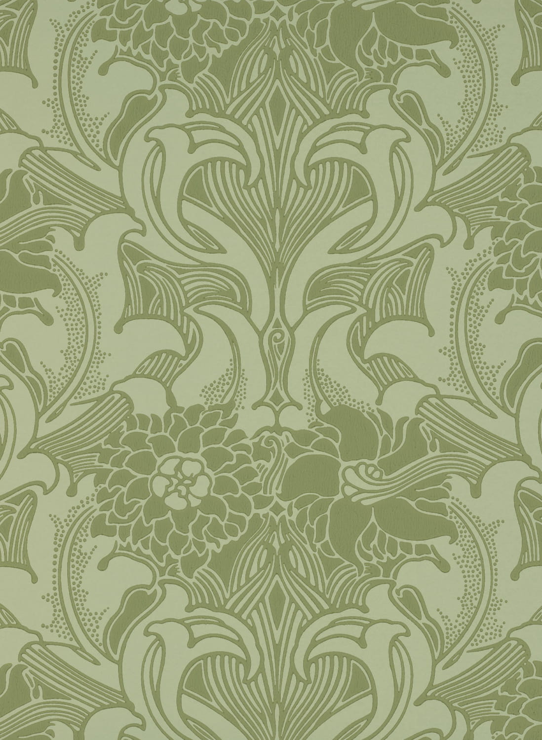 Tapete Dahlia Scroll - Pea Green