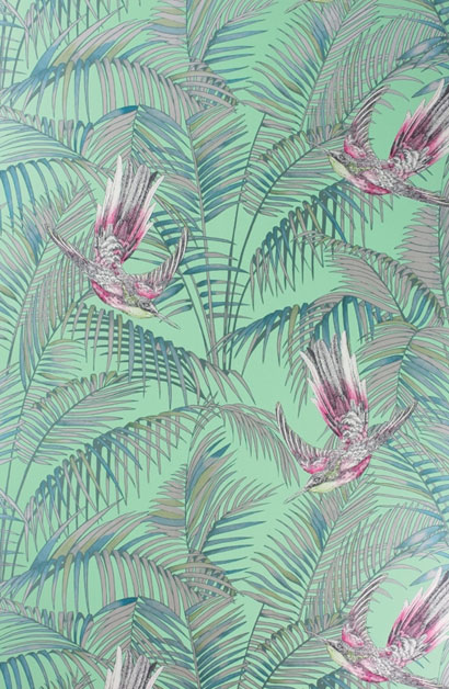 Tapete Sunbird - grass/ cerise/ gilver