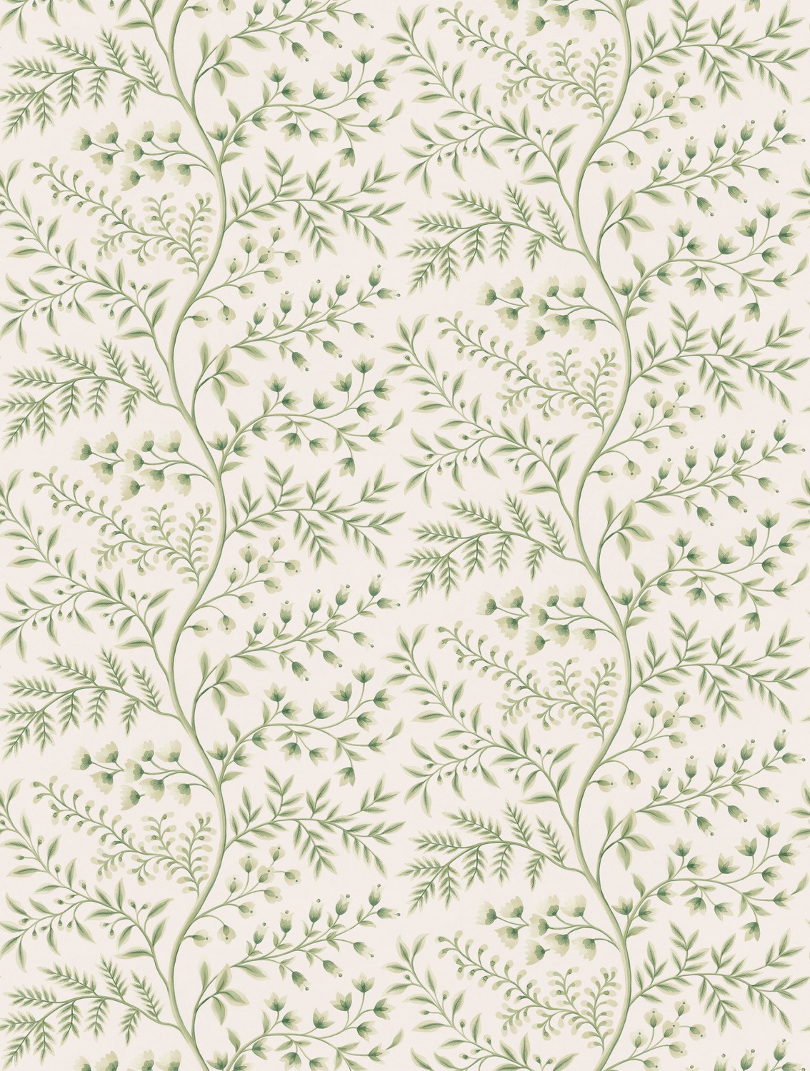 Carta da parati Lamballe - Green/ Ivory