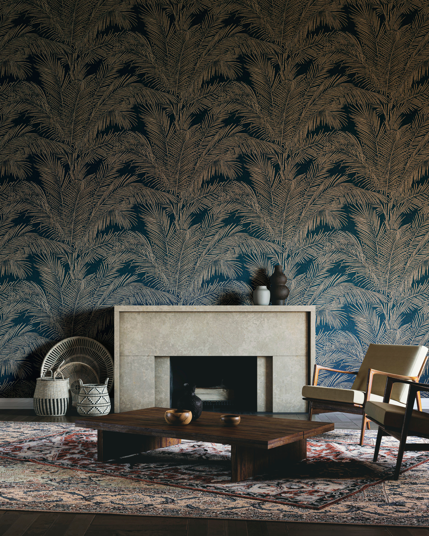 Tapete Maui - Prussian Blue