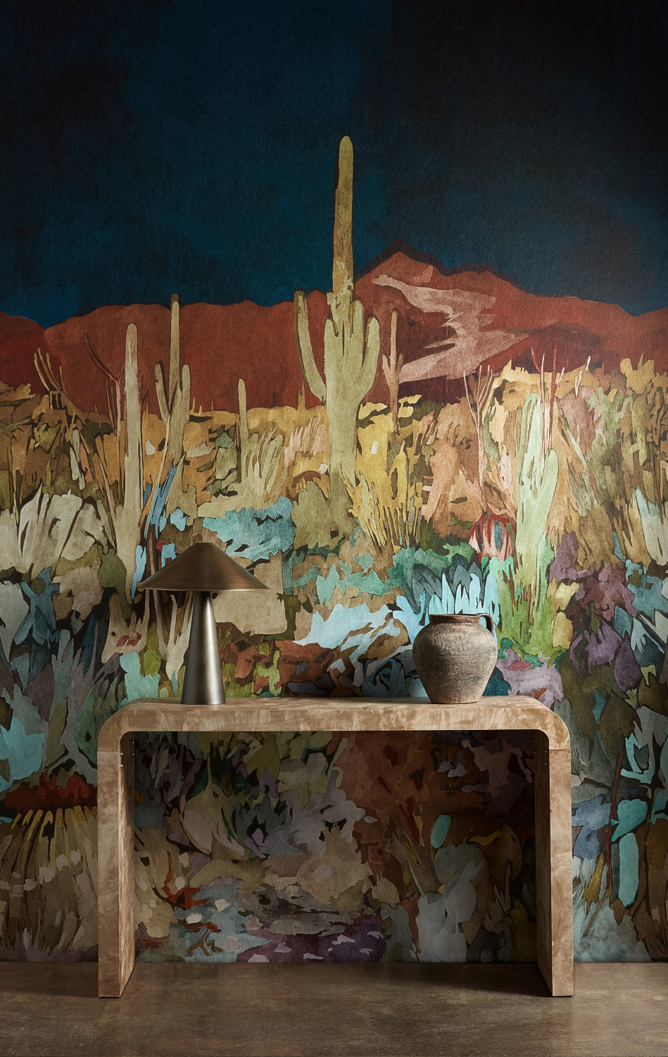 Wandbild Saltillo - Midnight/ Burnt Umber/ Azure