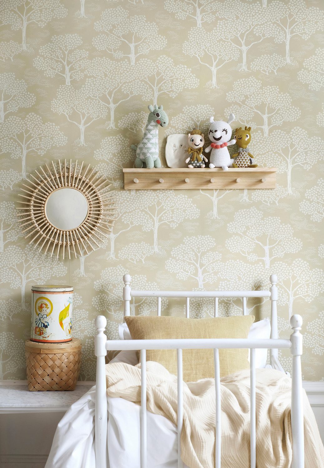 Tapete Woodland Notes - Rye Yellow