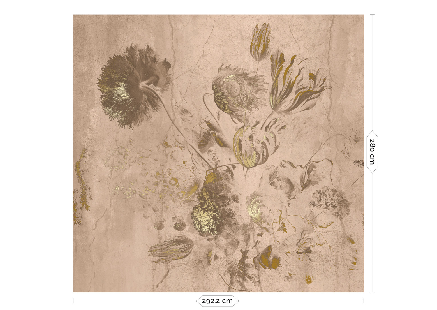 Wandbild Fresco Flowers Uyterlinde - Nude 292 cm