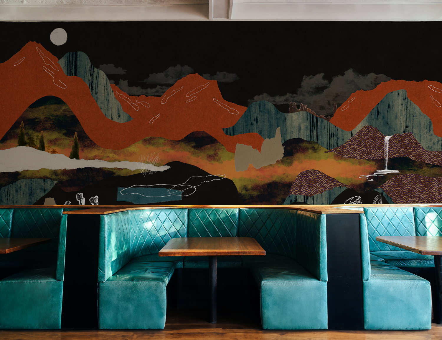 Wandbild Landscape Collage - Black