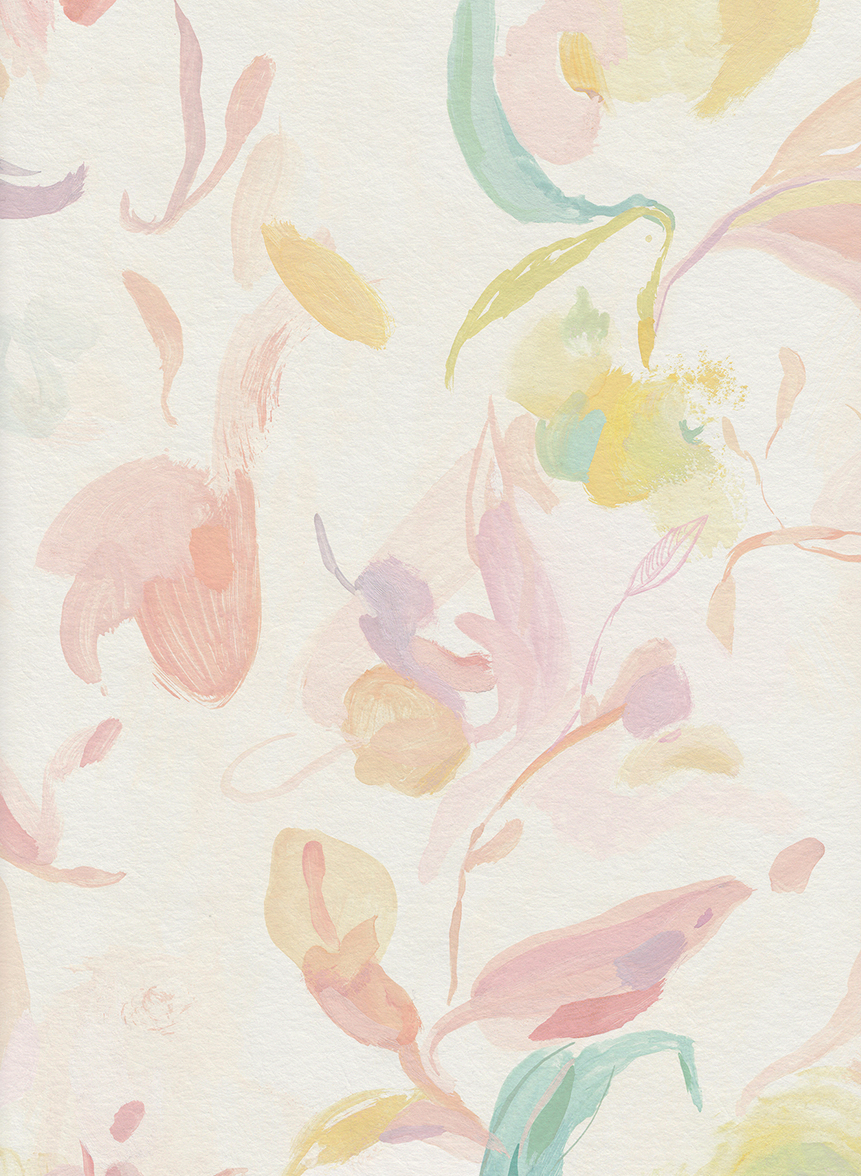 Tapete Abstract Blooms - Peach