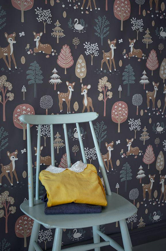 Tapete Golden Woods - Deep Grey