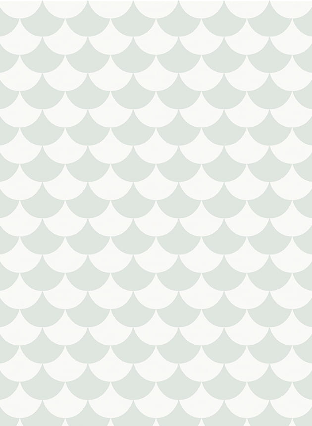 Tapete Waves - Dusty Light Aqua