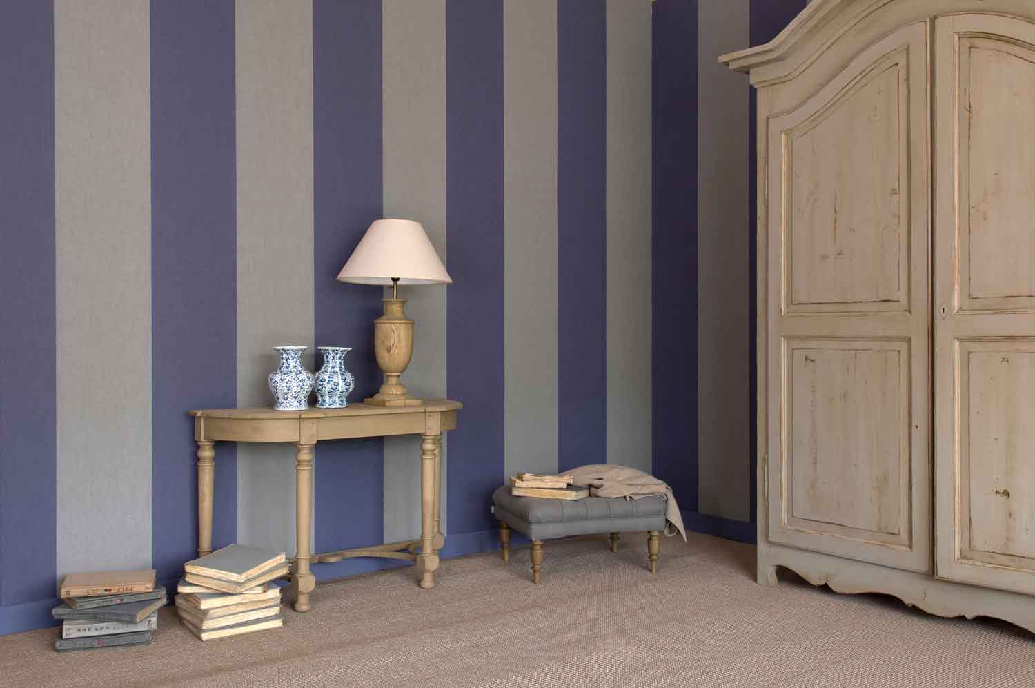 Tapete Grande Stripe - Dauphin et Nocturne