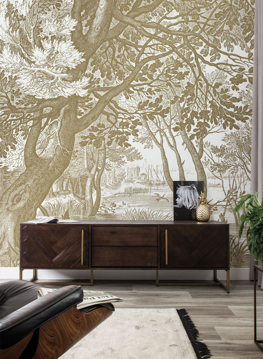 Wandbild Engraved Landscapes Gold 4