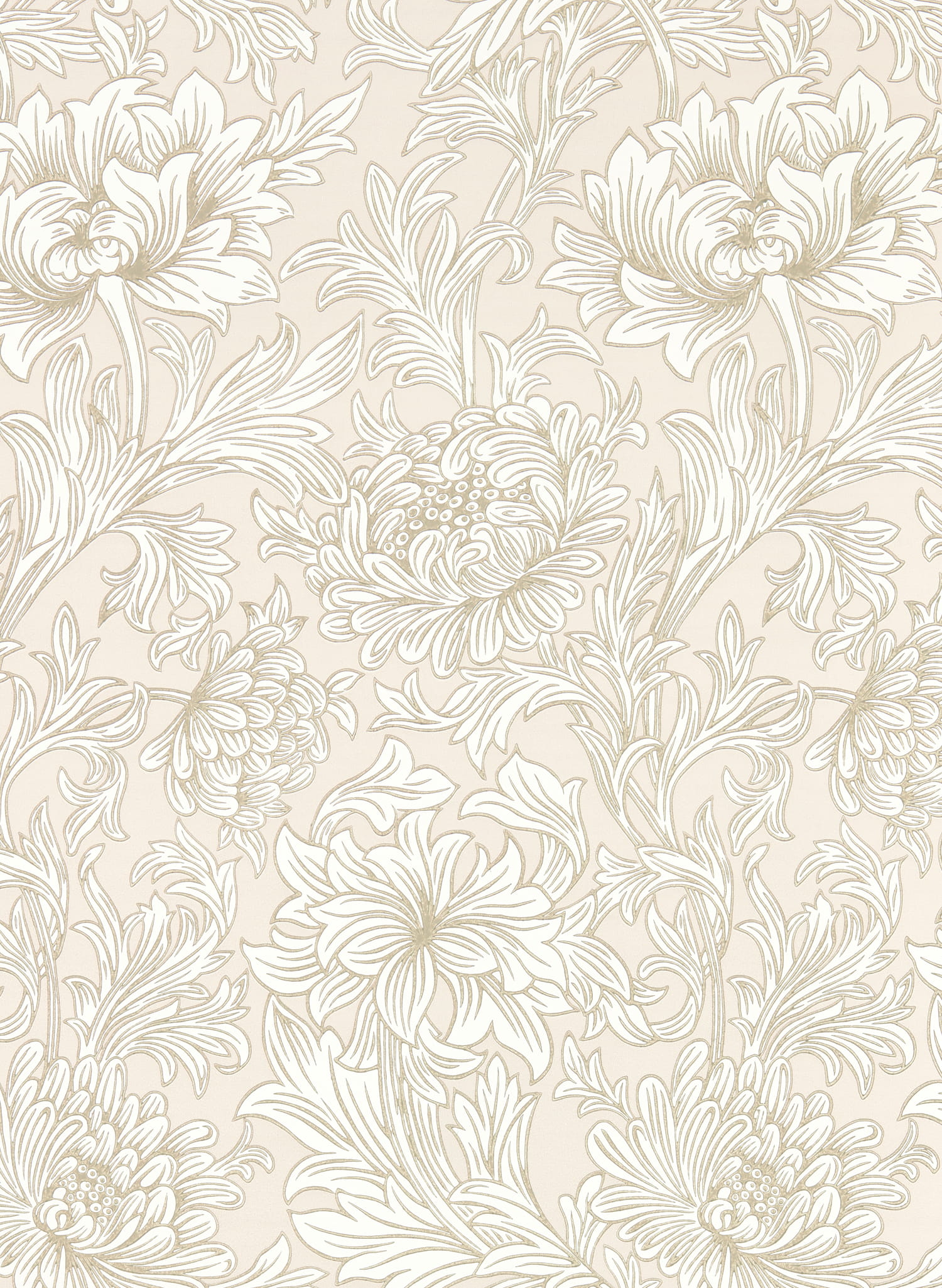 Tapete Simply Chrysanthemum Toile - Cochineal Pink