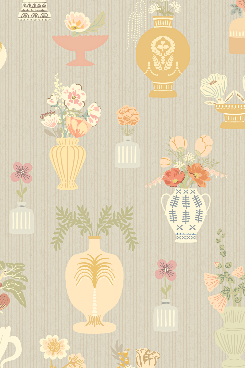 Tapete Floral Daiquiri - Morning Haze Blue