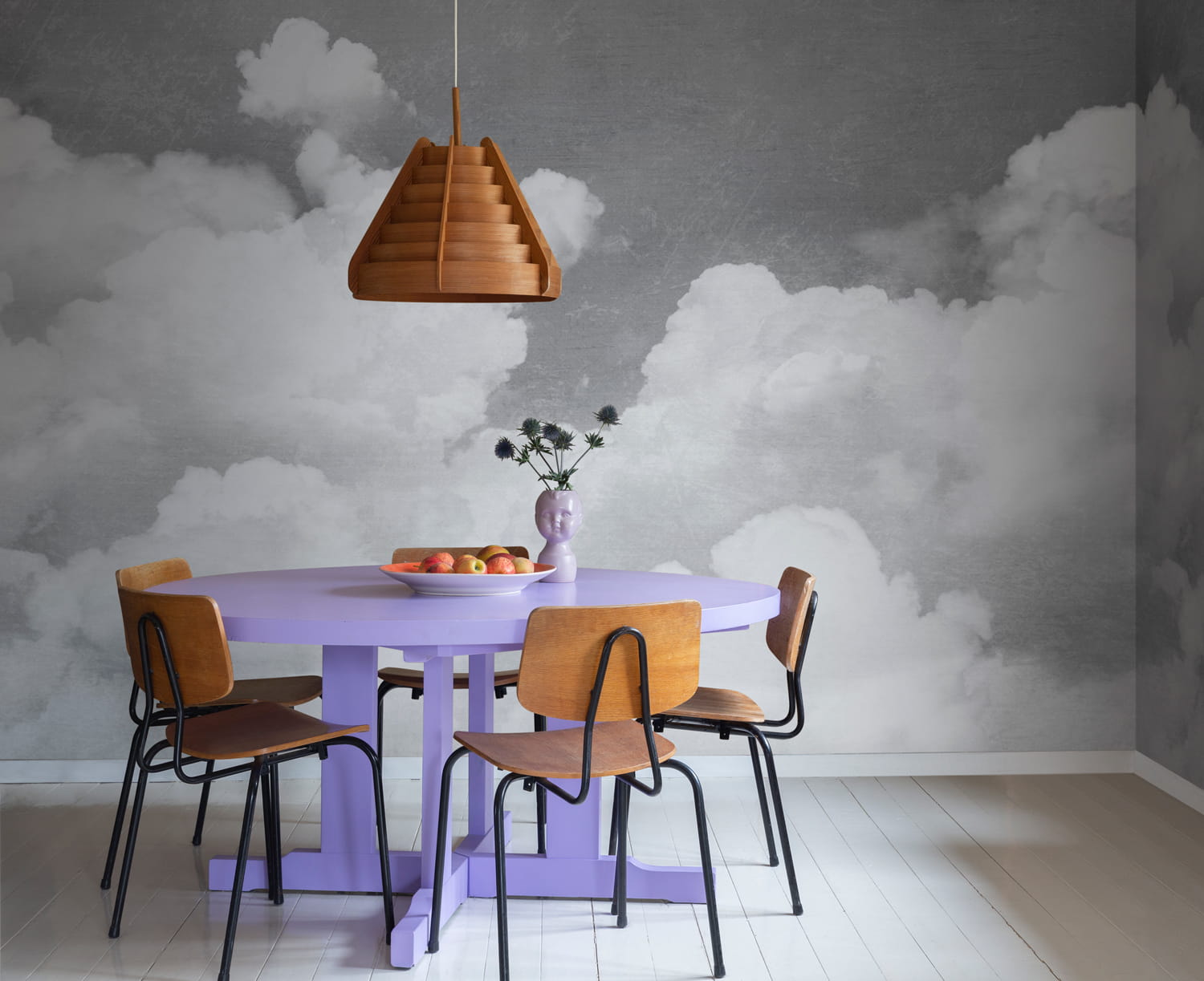 Wandbild Cuddle Clouds - Graphite