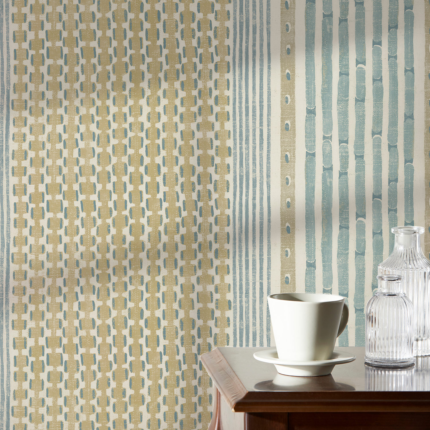Tapete Rita Stripe - Lemon and Light Blue