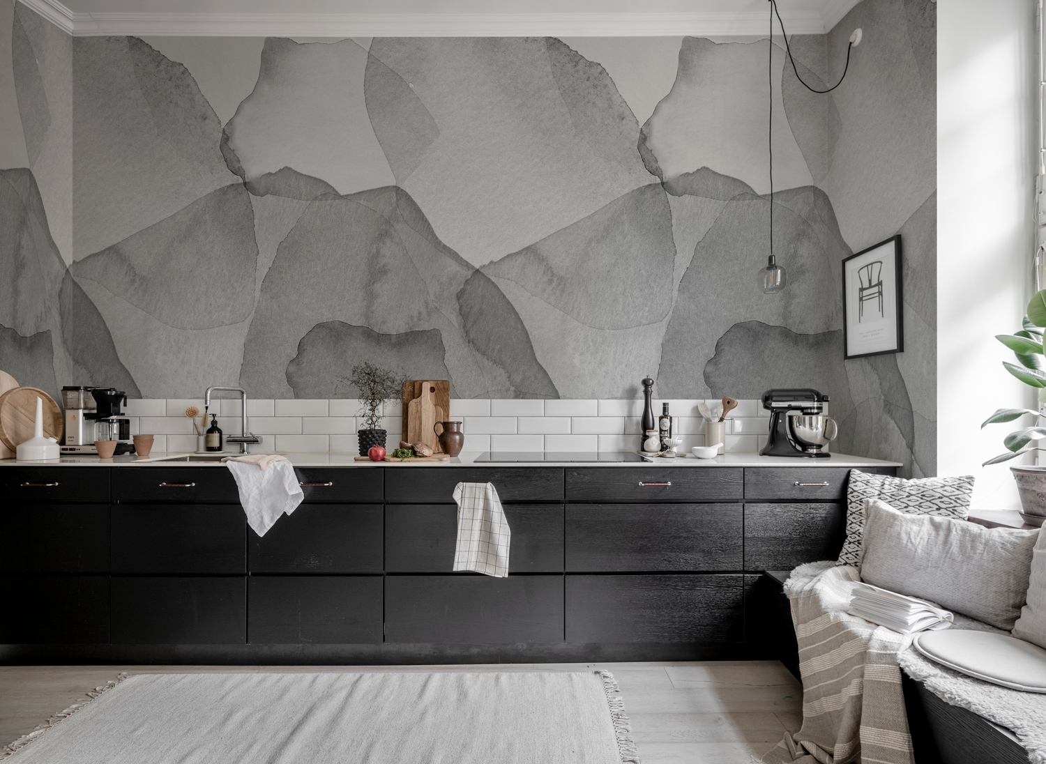 Wandbild Petals - Graphite