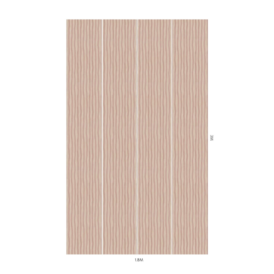 Papier peint Artists Stripe - Sakura/ Astrantia