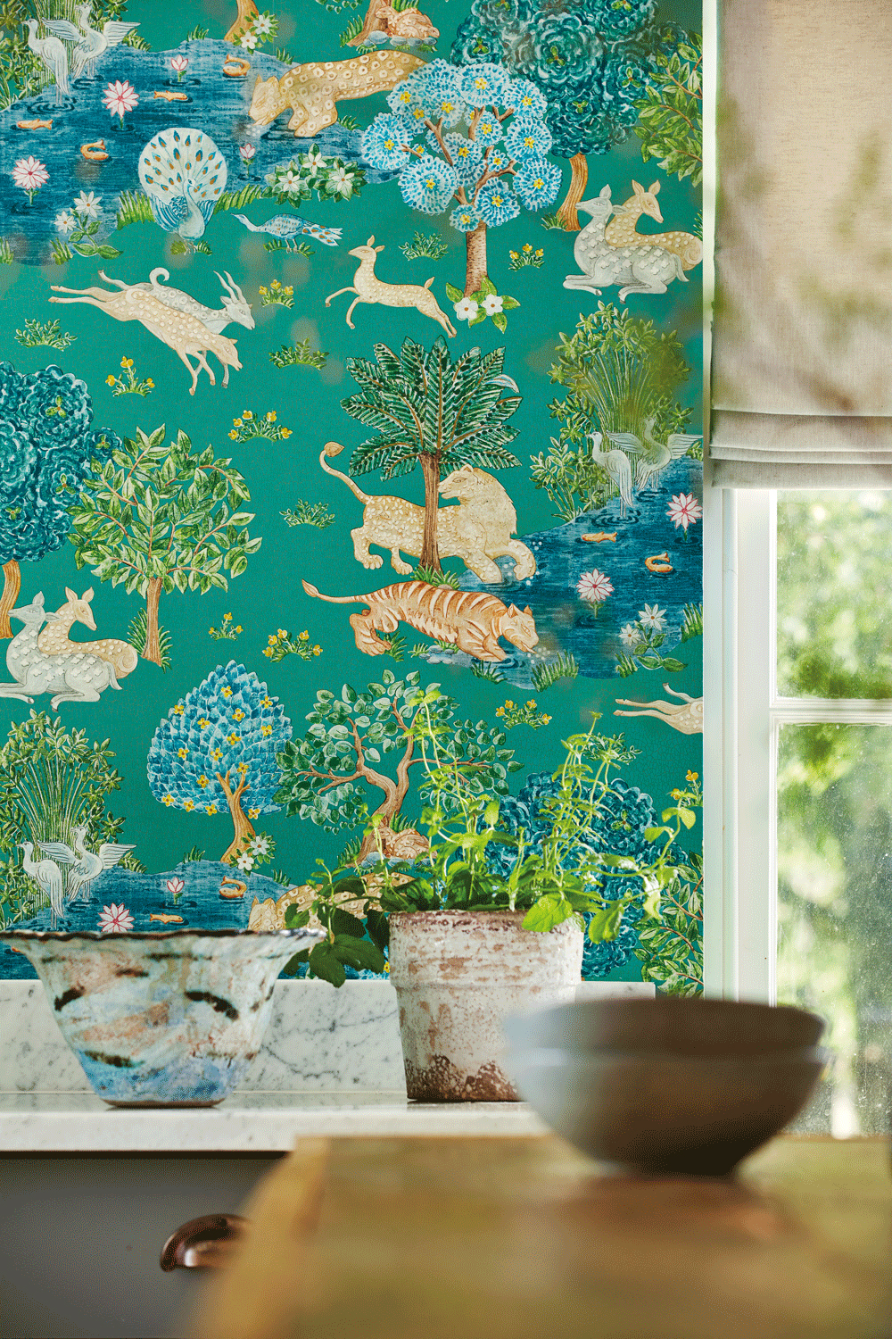 Tapete Pamir Garden - Teal/ Peacock